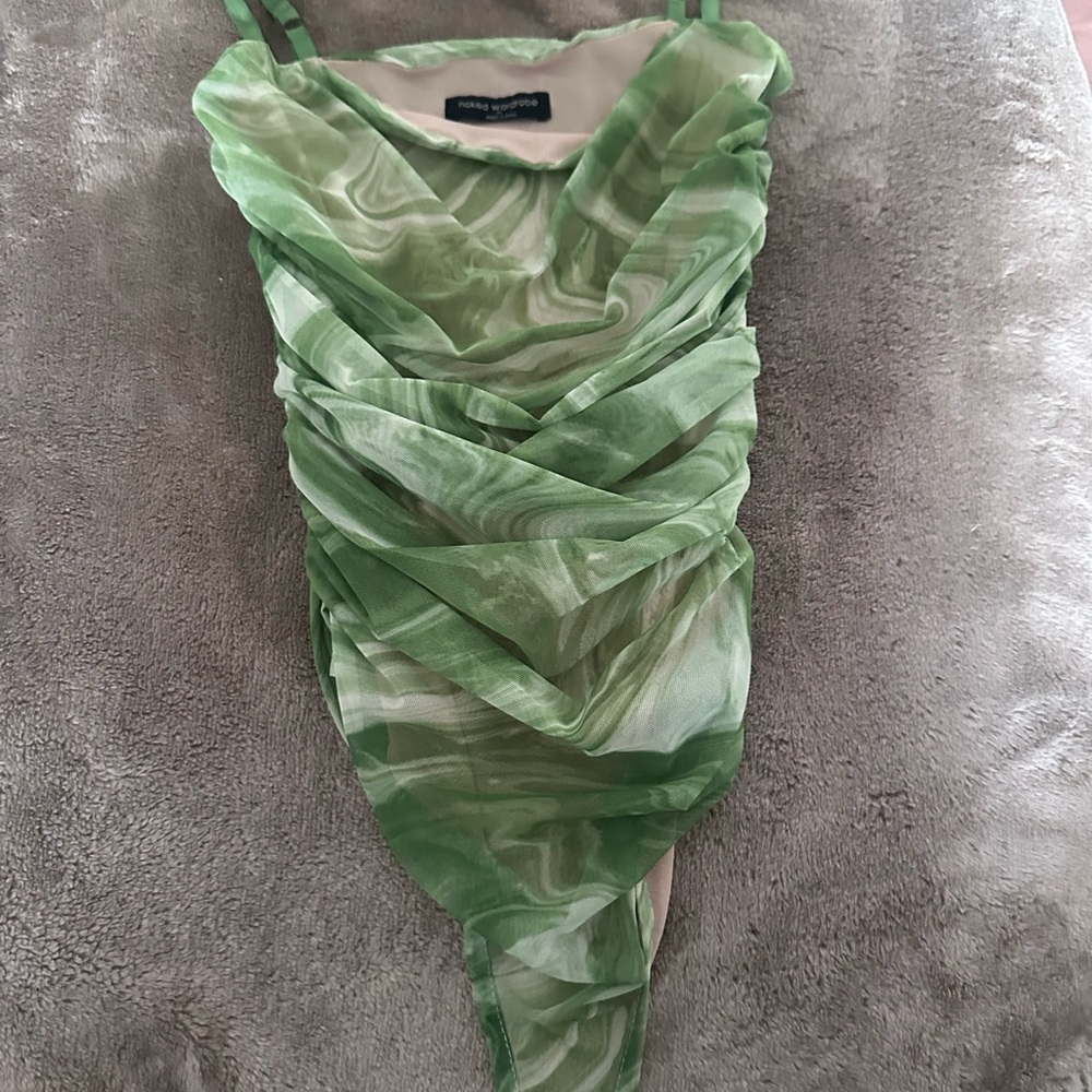 Naked wardrobe green marble bodysuit